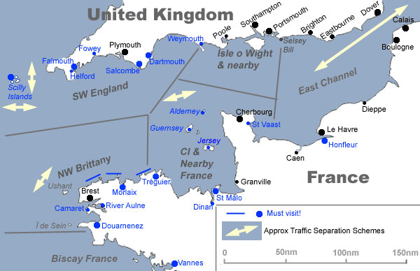 Overall picture of the Channel and its Cruising Regions